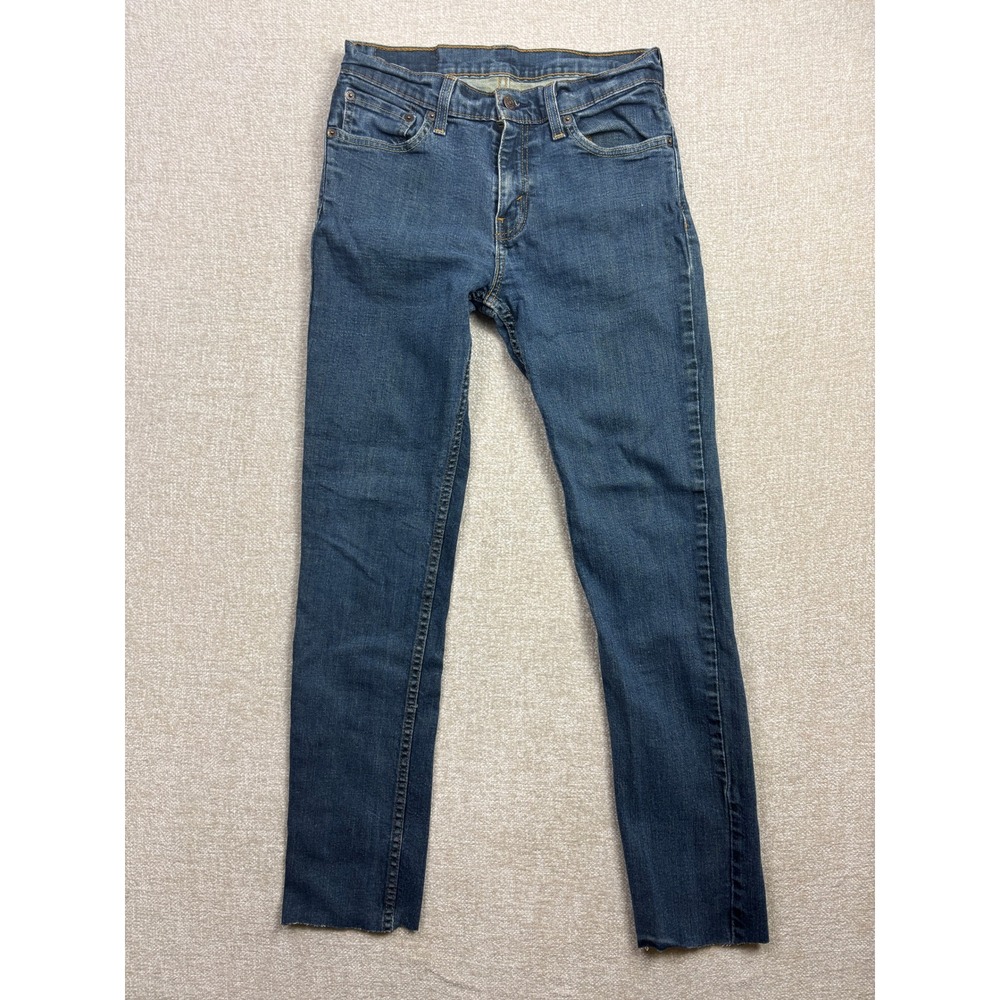Levis 511 Slim Fit Jeans Medium Wash Blue Denim Raw Hem W29 L32